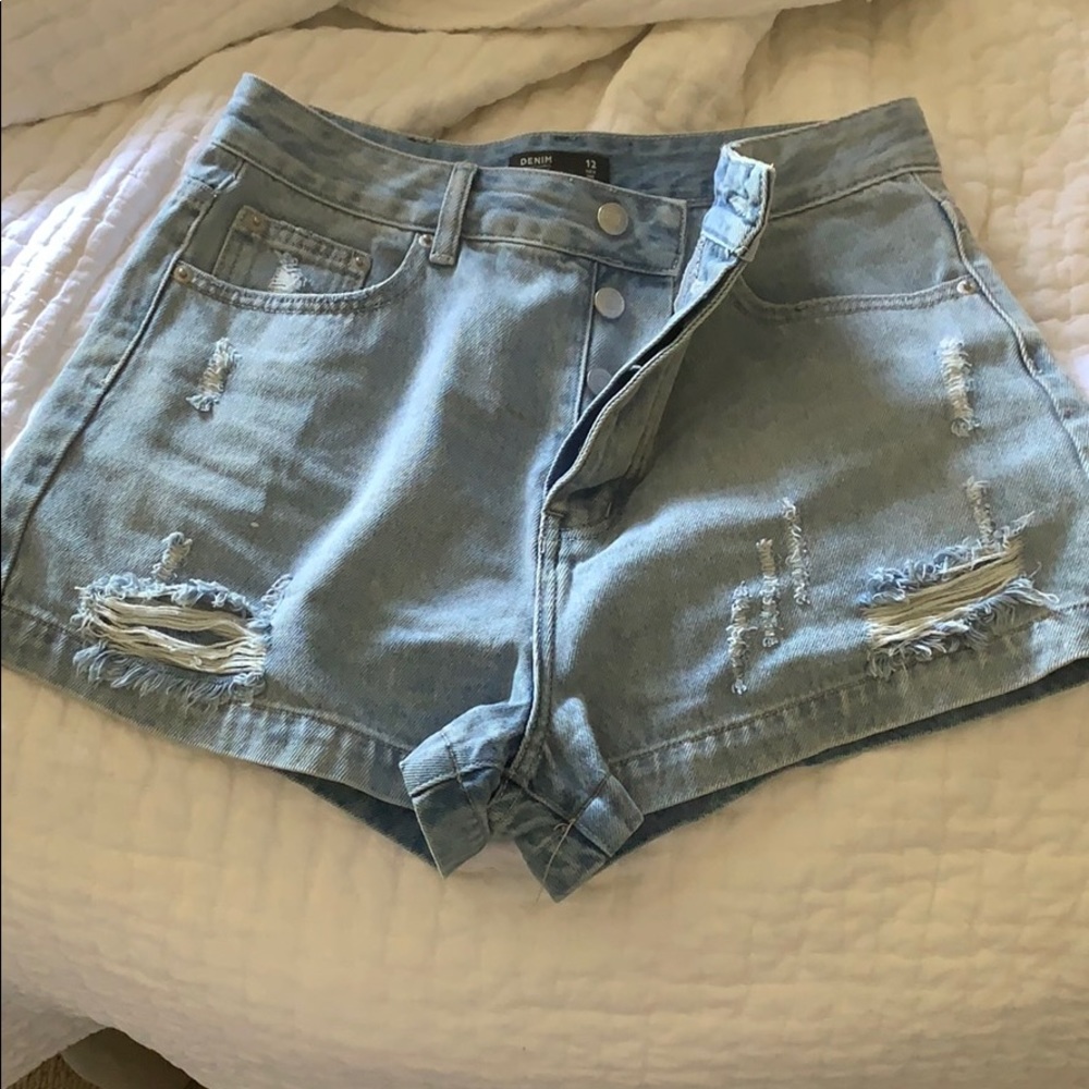 High waisted jean shorts